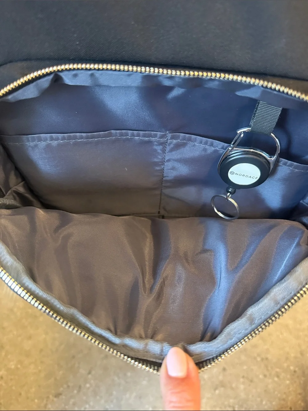 Nordace Guella Backpack (Brownie) with Cream Trim - laptop compartment
